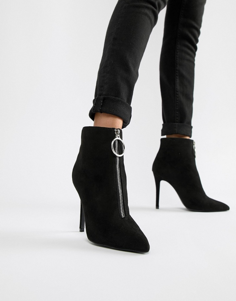 Qupid Zip Front Pointed Ankle Boots $51 (previously $77)