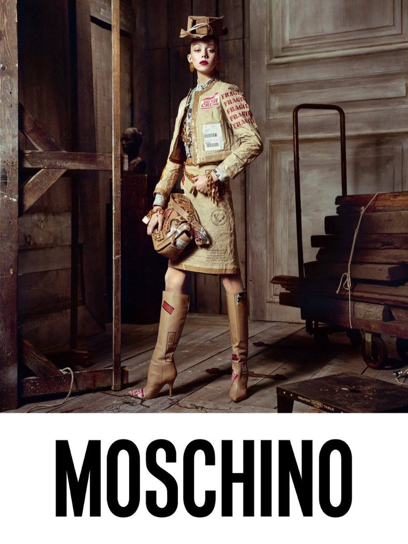 Natalie Westling stars in Moschino's fall-winter 2017 campaign