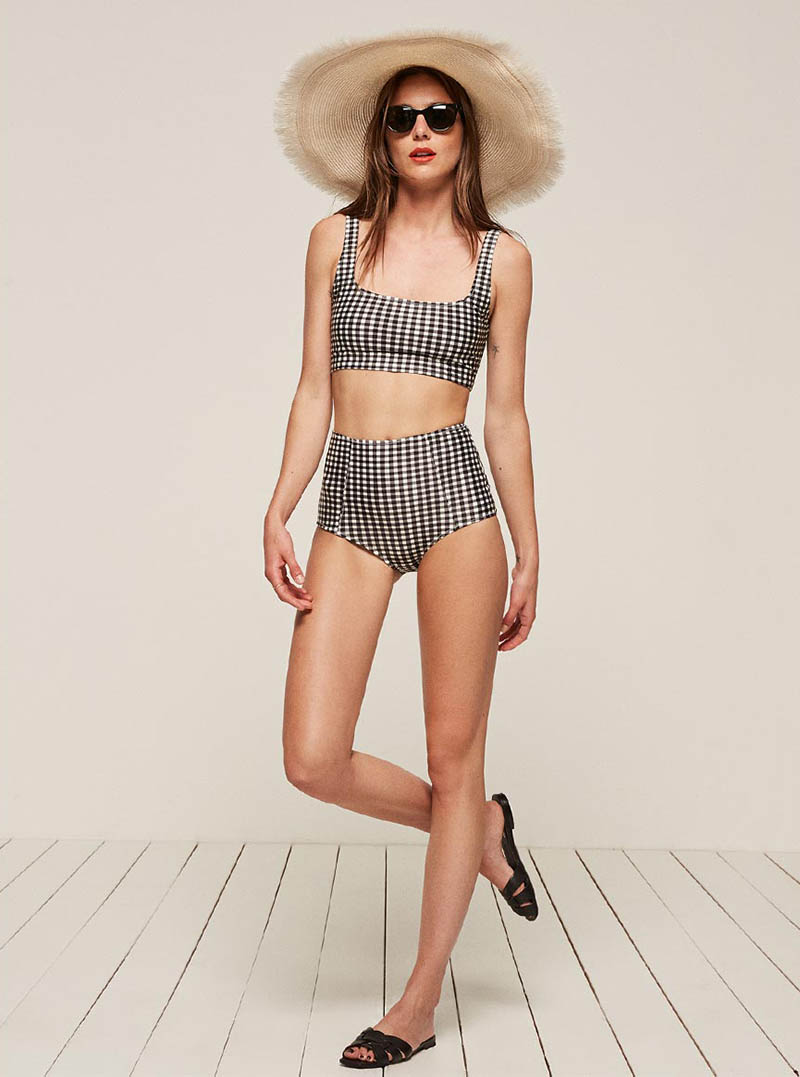 Reformation Hacienda Bikini Top in Gingham $78 and Mandalay Bikini Bottoms in Gingham $78