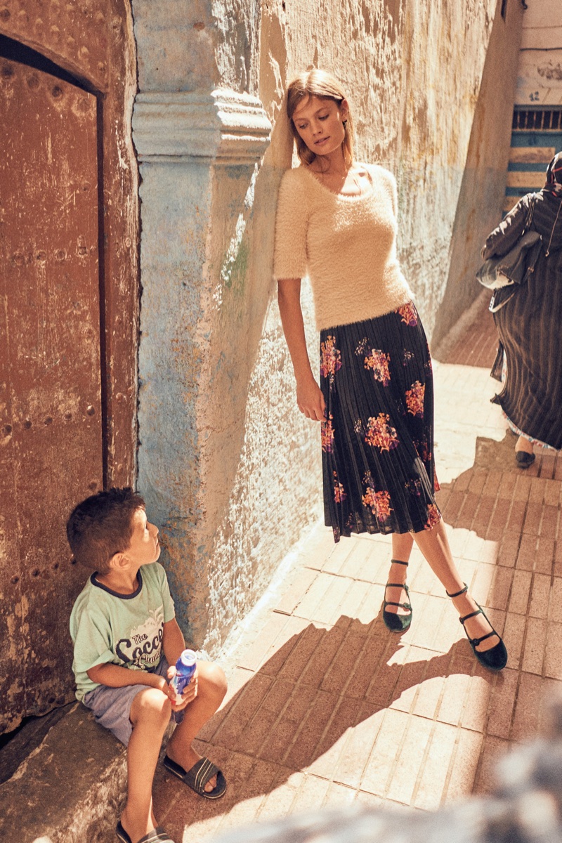 Constance Jablonski poses in Anthropologie’s September 2017 catalog