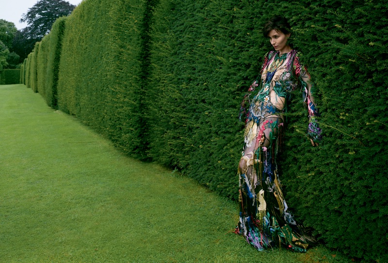 Rooney Mara poses in Alexander McQueen gown