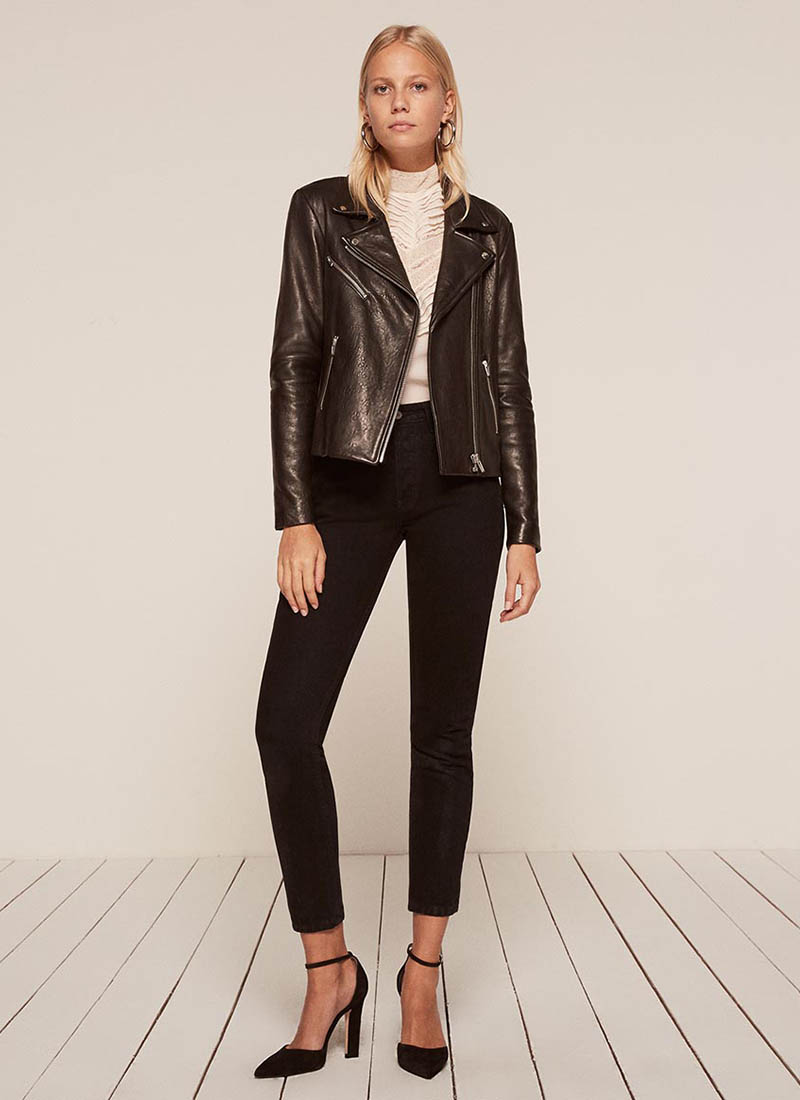 Reformation x VEDA Bad Leather Jacket in Black $498