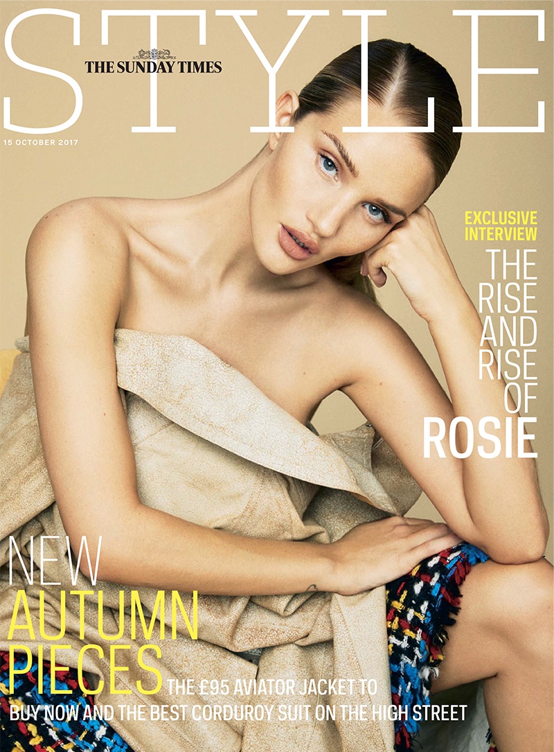 Rosie Huntington-Whiteley on Sunday Times Style October 15th, 2017 Cover