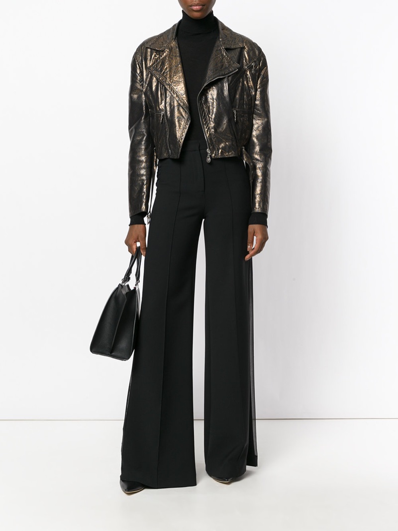 Versace Vintage Python Effect Biker Jacket $3,248