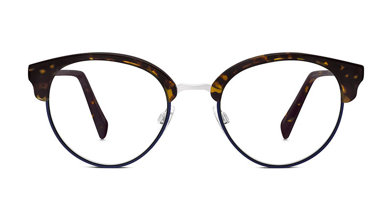 Warby Parker Carraway Glasses in Burnt Amber Tortoise with Navy $195