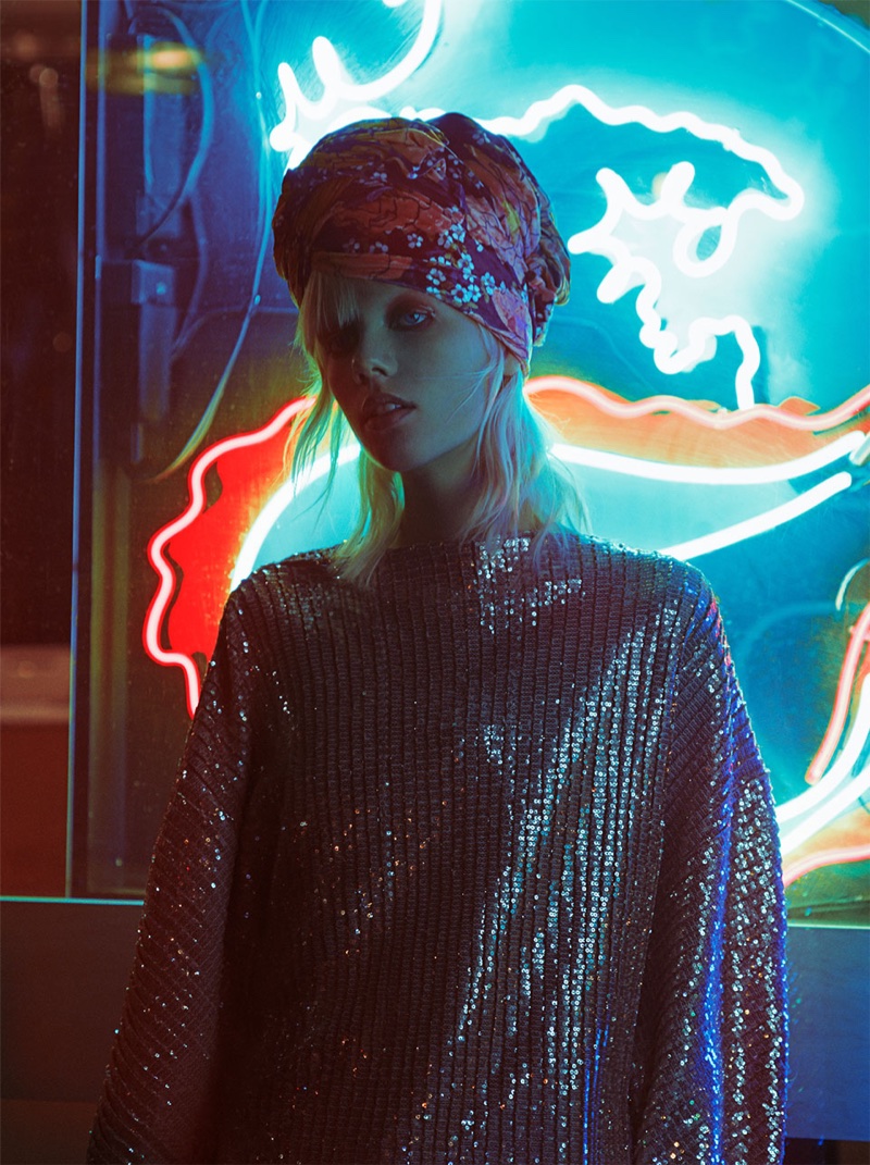 Marjan Zonkman wears Zara Sequined Pleated Dress