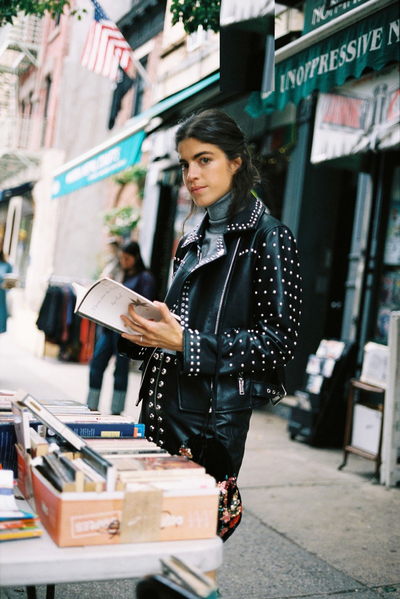 Blogger Leandra Medine poses for Mango Journeys Chapter 7 in New York City