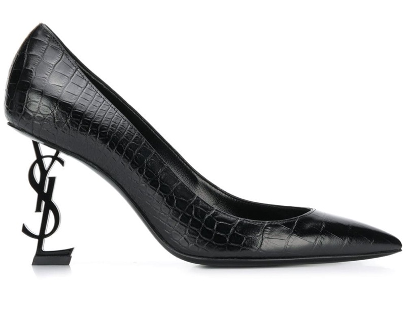 Saint Laurent Opyum 110 Croc-Print Pumps $1,095