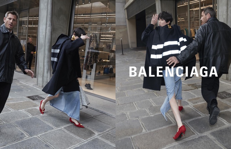 Kennah Lau hides from the paparazzi in Balenciaga's spring-summer 2018 campaign