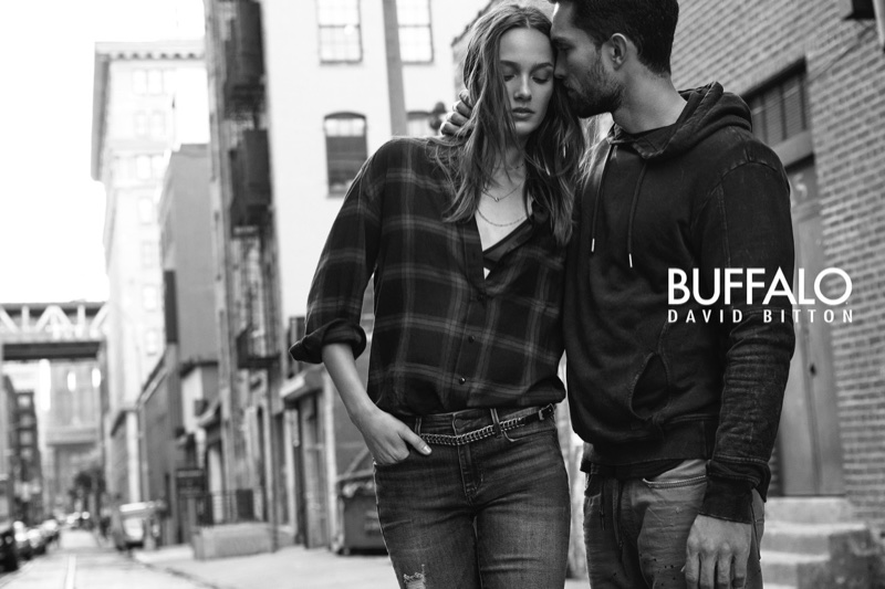 Karmen Pedaru and Tobias Sorensen front Buffalo Jeans campaign