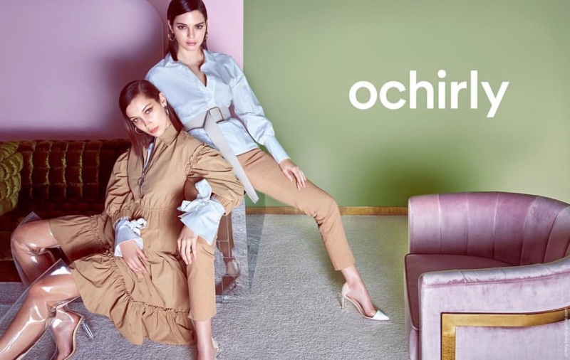 Models Bella Hadid and Kendall Jenner pose in Chinese brand Ochirly's spring-summer 2018 campaign