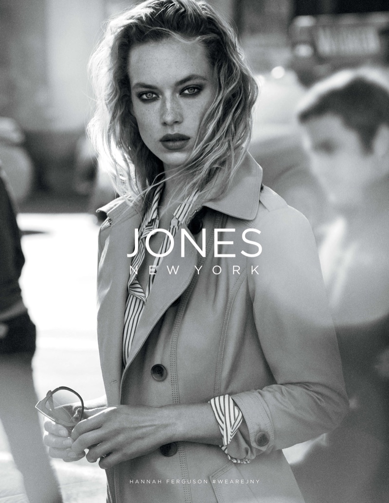 Model Hannah Ferguson poses for Jones New York's spring-summer 2018 campaign