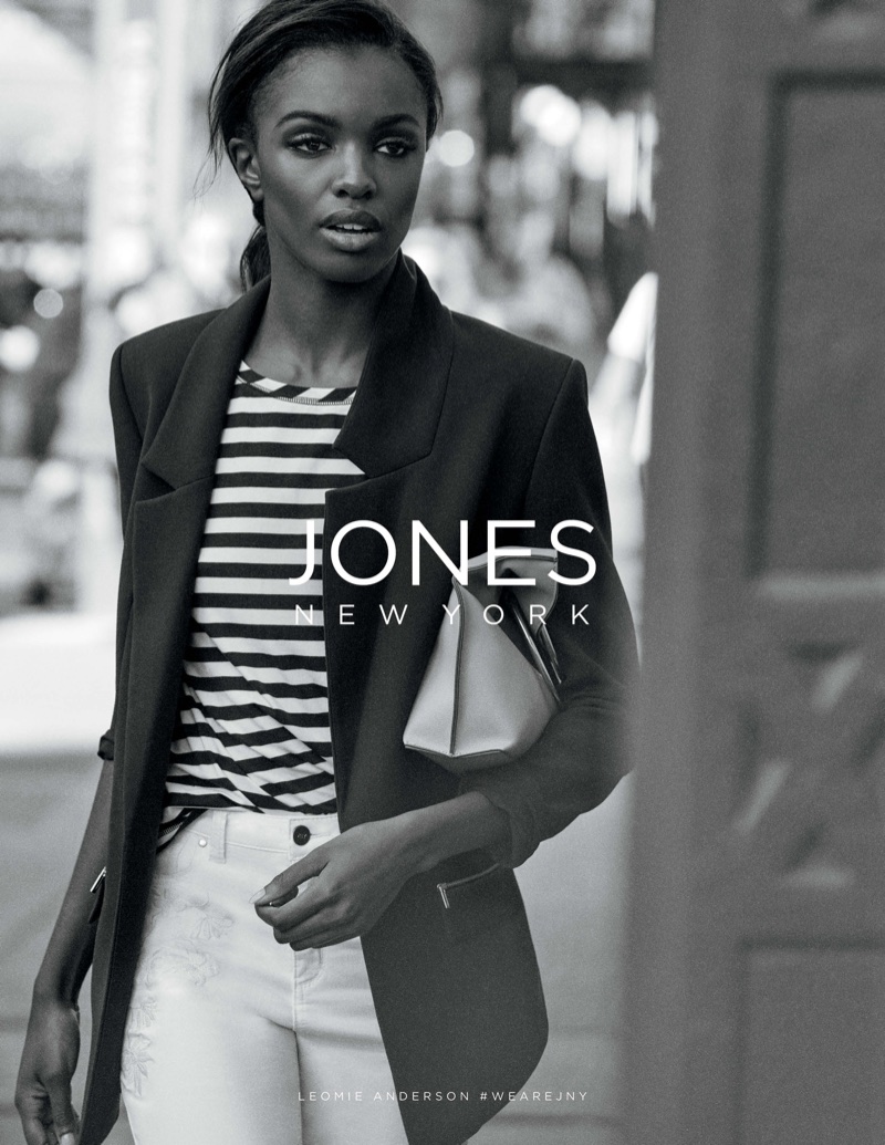 Model Leomie Anderson looks sharp in Jones New York's spring-summer 2018 campaign