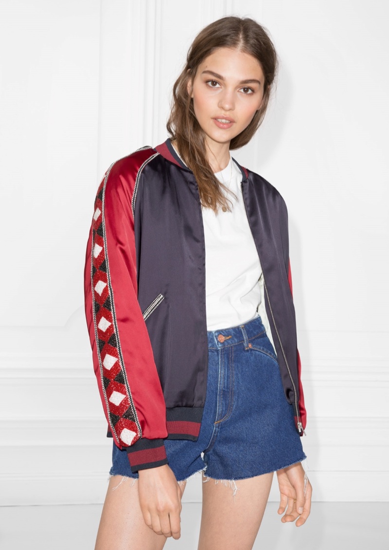 & Other Stories Embroidered Bomber Jacket $73 (previously $145)