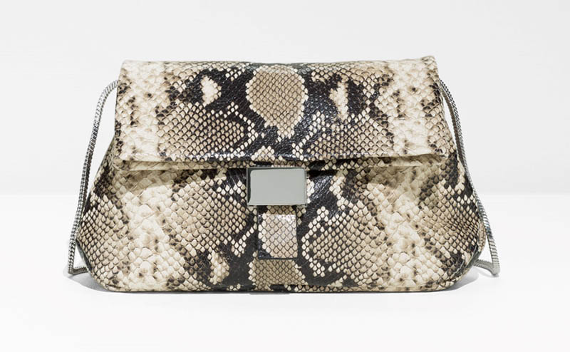 & Other Stories Small Snake Embossed Fold-Over Bag $102 (previously $145)