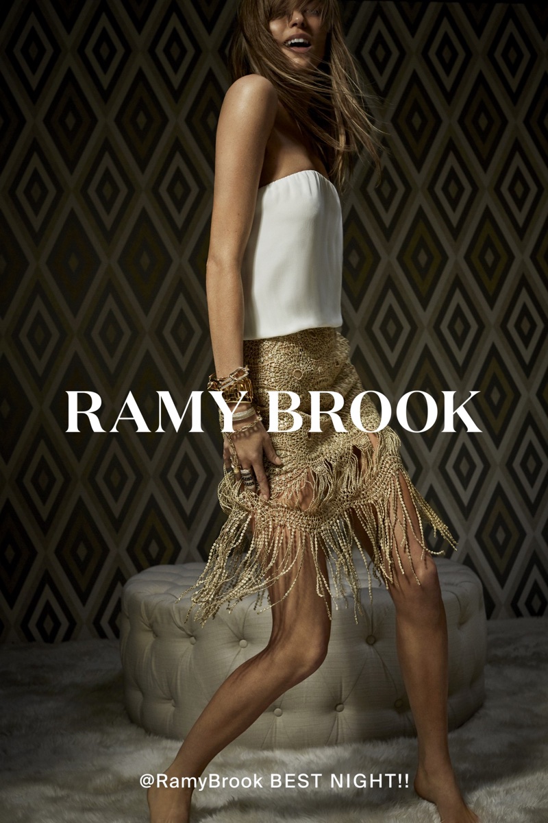 An image from Ramy Brook's spring 2018 advertising campaign with Martha Hunt