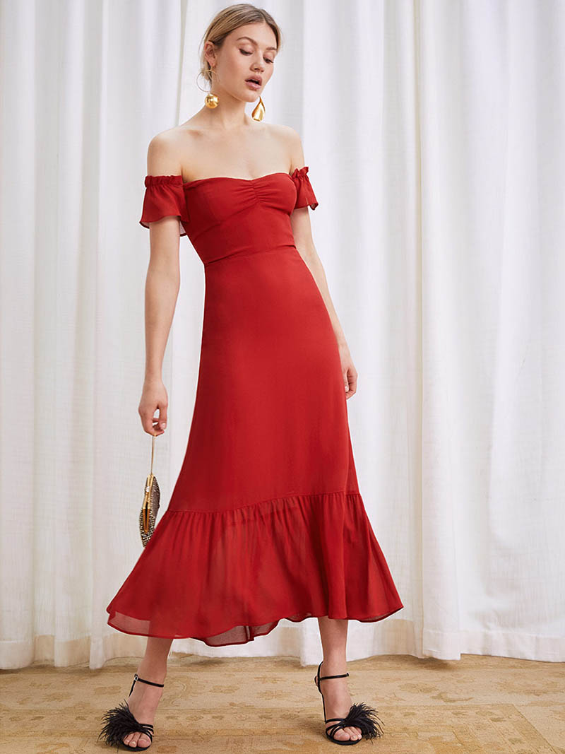 Reformation Butterfly Dress in Cherry $278