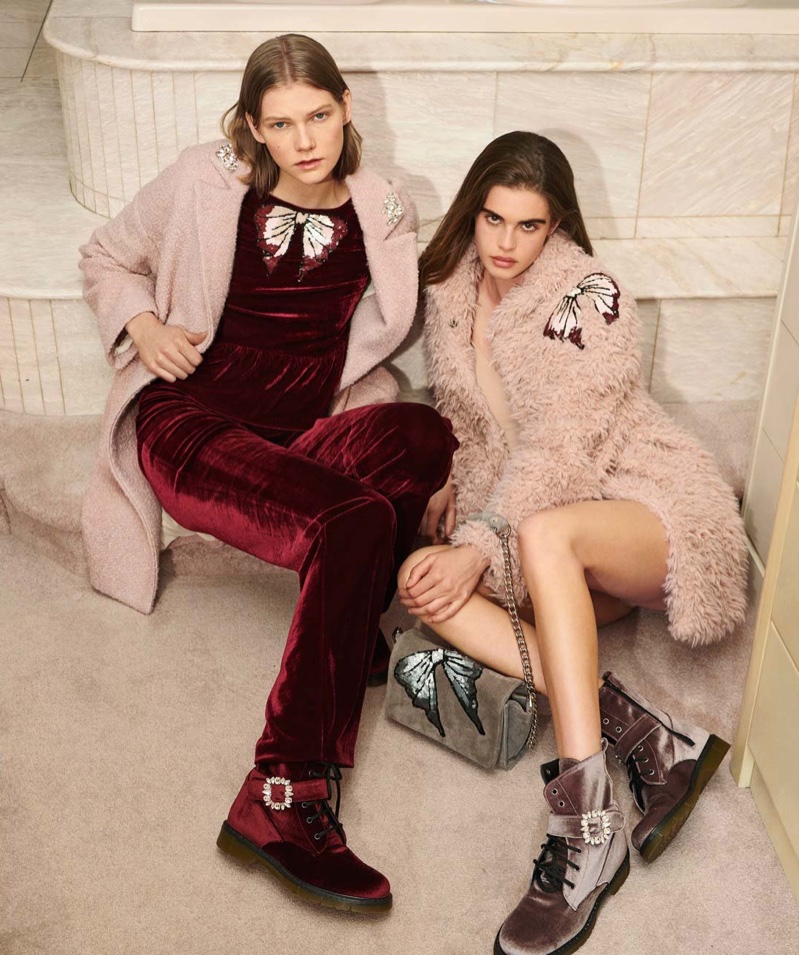 Blugirl features dusty pink coats in its fall-winter 2018 campaign