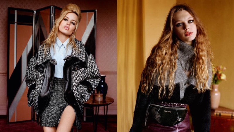 Georgia May Jagger and Ariel Nicholson star in Miu Miu fall-winter 2018 campaign