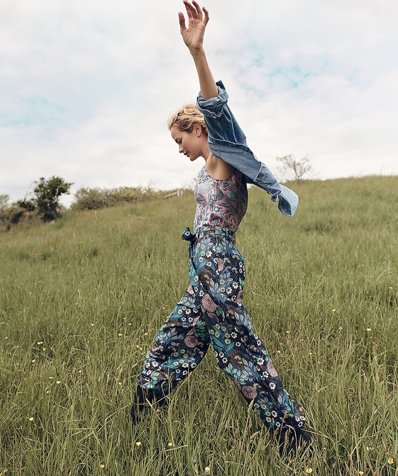 J. Crew Everyday Chambray Shirt, J. Crew x Abigail Borg Tank Top and Silk Wide-Leg Pant