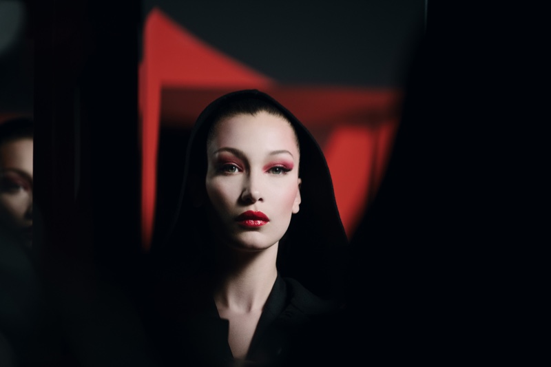 Bella Hadid models a vampy Halloween makeup look from Dior