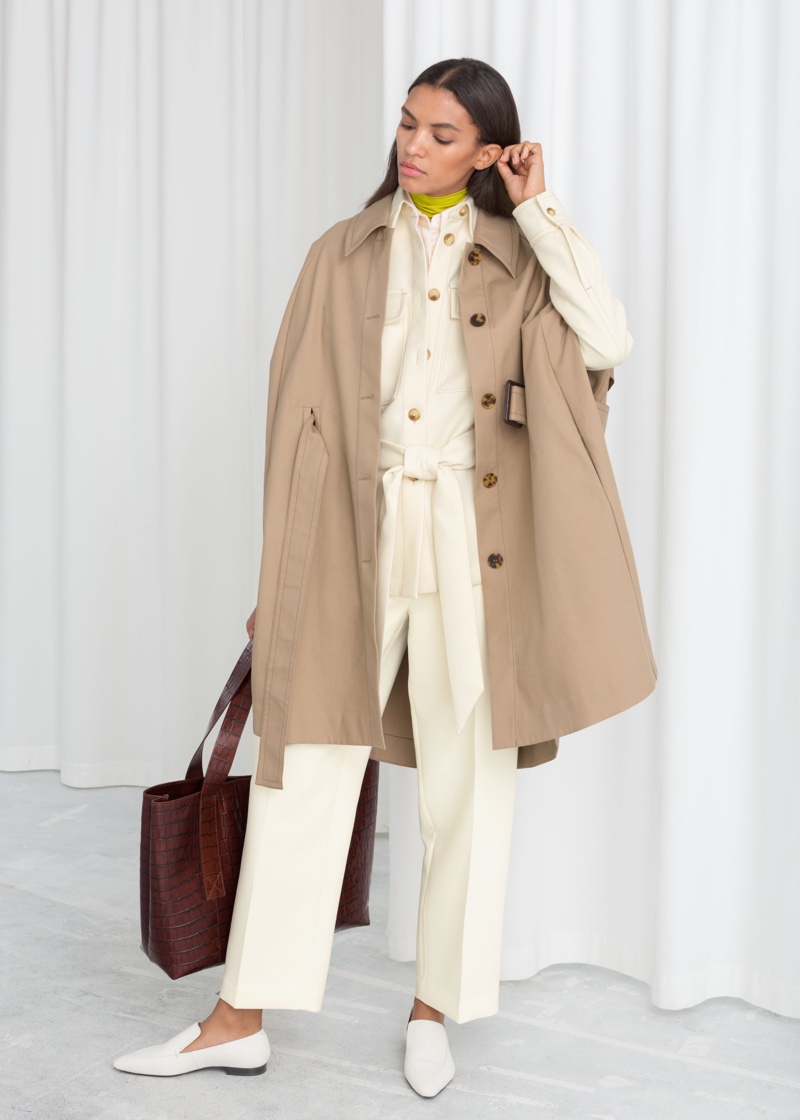 & Other Stories Belted Trench Cape $179