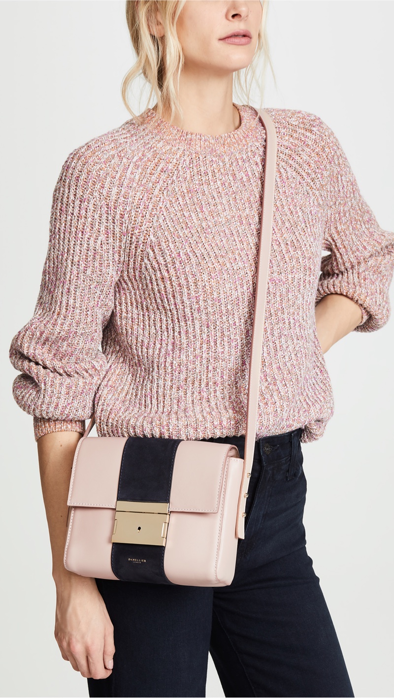 DeMellier The Vienna Bag in Blush/Navy $495