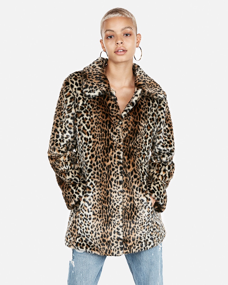 Express Faux Fur Leopard Print Coat $114 (previously $228)