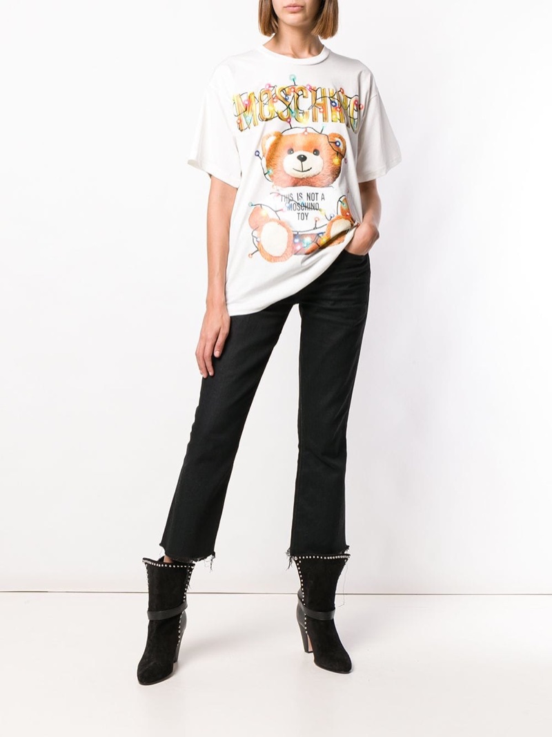 Moschino Toy Print T-Shirt in White $325