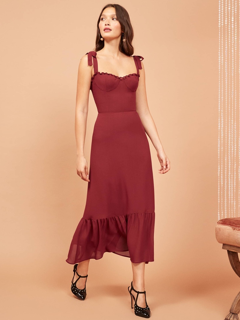 Reformation Nikita Dress in Garnet $173.60 (previously $148)