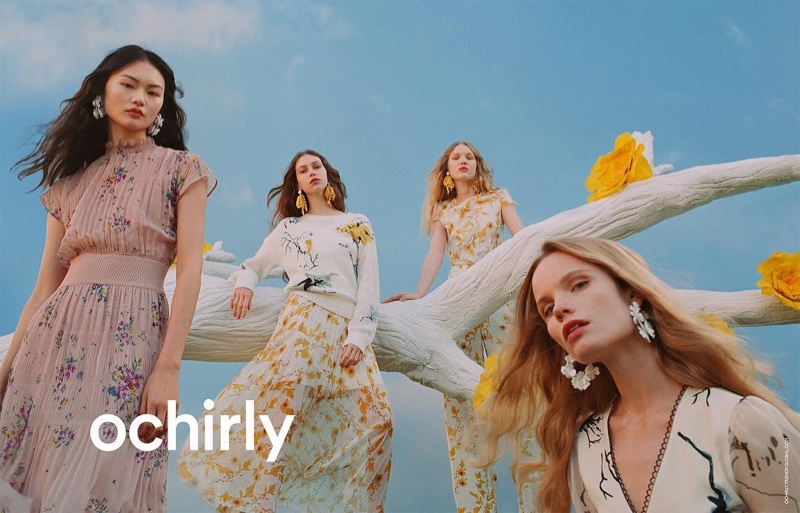 He Cong, Lorena Maraschi, Jess PW and Polina Oganicheva front Ochirly spring 2019 campaign