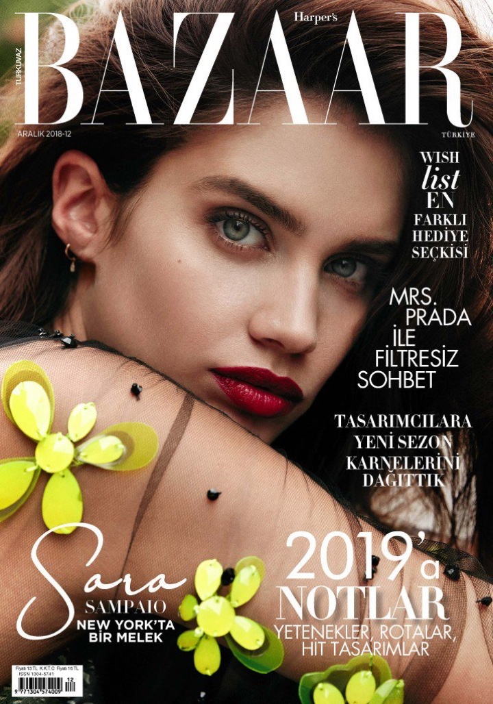 Sara Sampaio on Harper's Bazaar Turkey December 2018 Cover