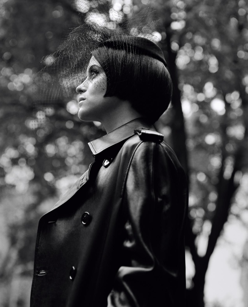 Actress Claire Foy wears Celine by Hedi Slimane coat