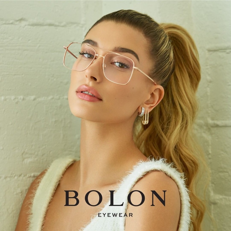 Model Hailey Baldwin wears Bolon Eyewear Charlie style