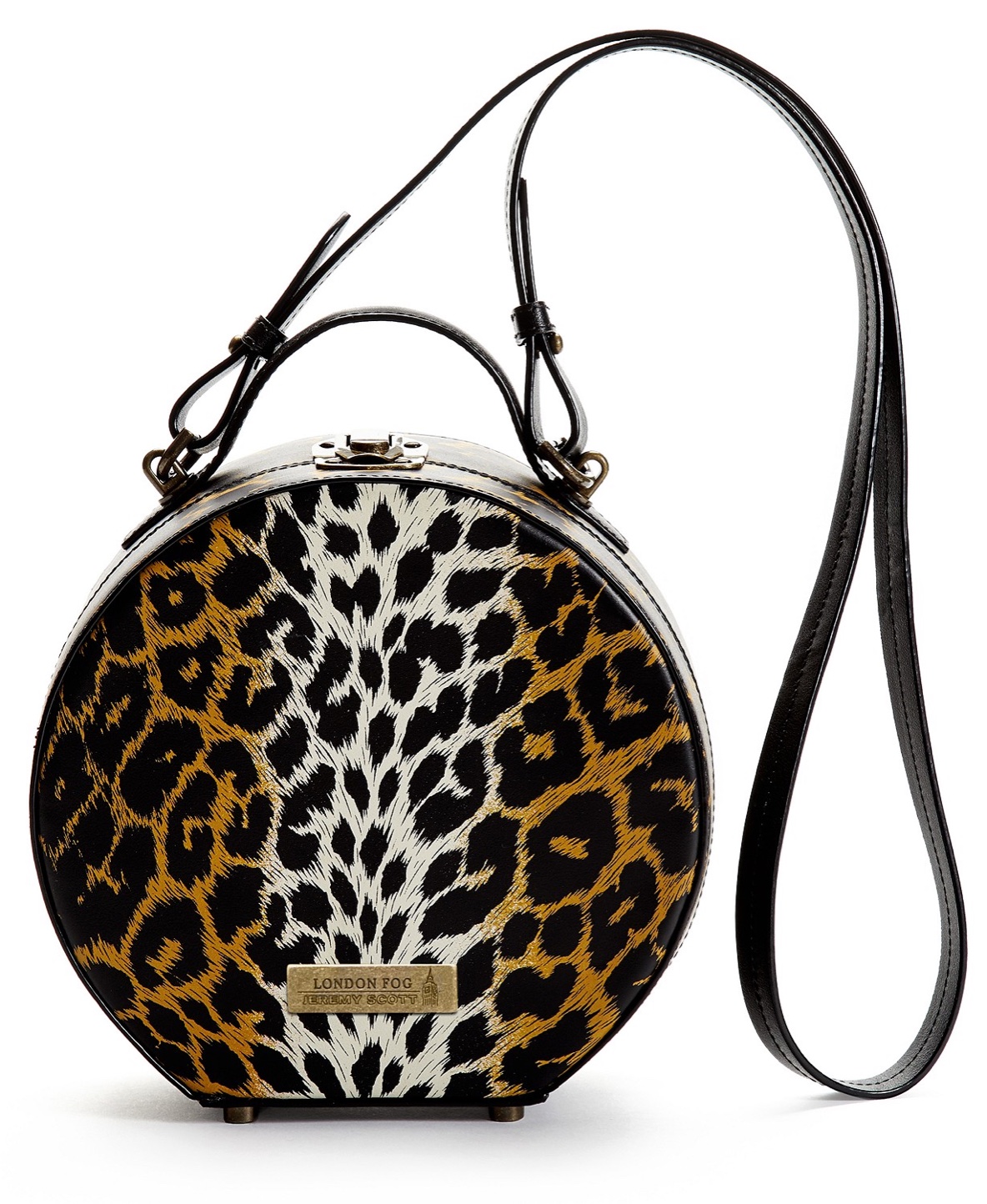 London Fog x Jeremy Scott Leather Hat Box Handbag $225