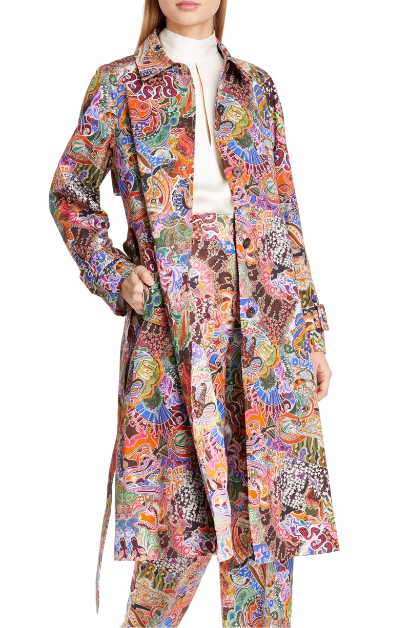 Tommy x Zendaya Zodiac Print Cotton Trench Coat $425