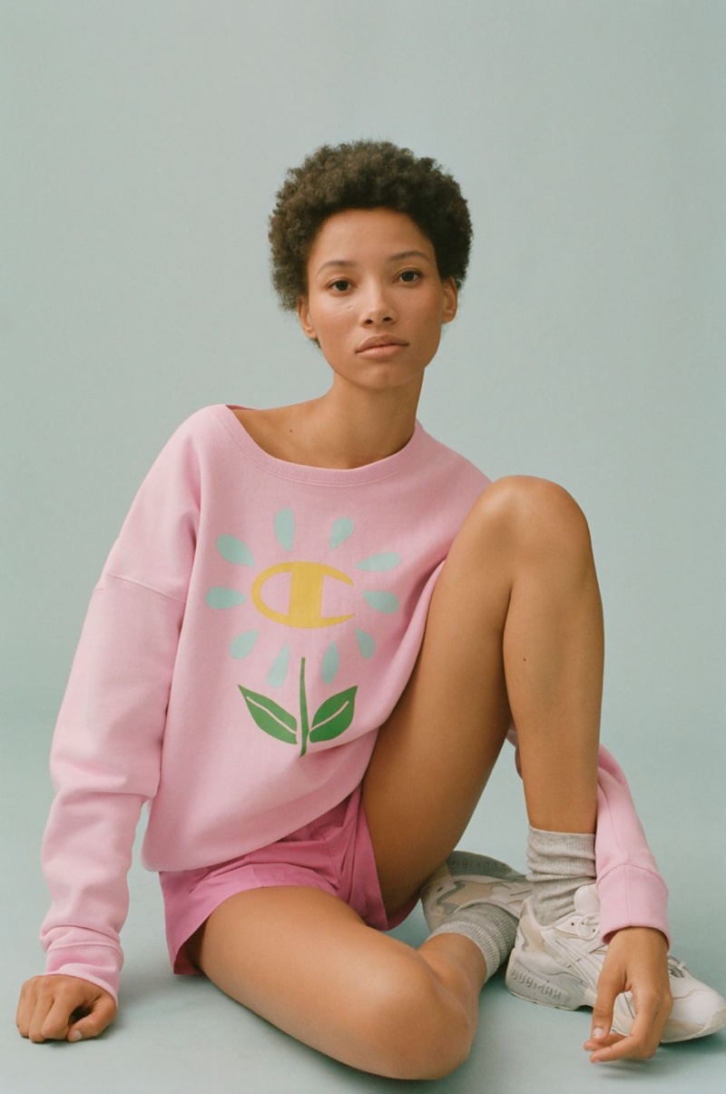 Champion x Susan Alexandra Flower Crew Neck Sweatshirt $69