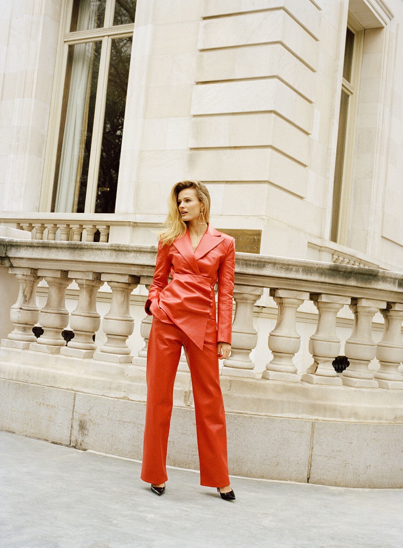 Suiting up, Edita Vilkeviciute poses in Materiel jacket and pants