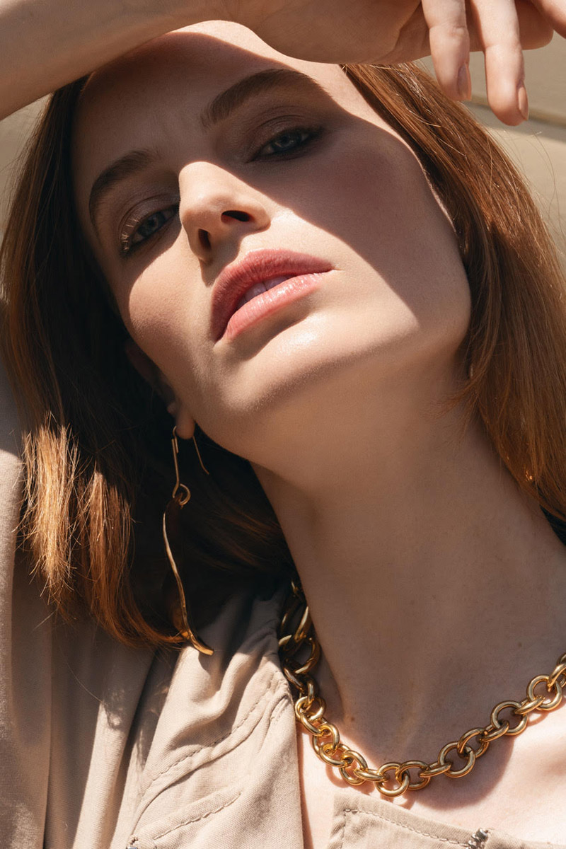 Earrings Marni, Necklace Laura Lombardi and Jacket BCBG Max Azria. Photo: Jeff Tse