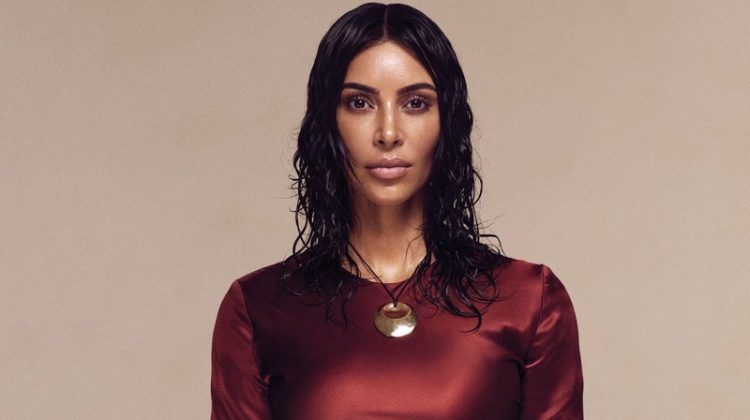 Kim Kardashian poses in Alejandra Alonso Rojas dress with Elsa Peretti for Tiffany & Co. necklace