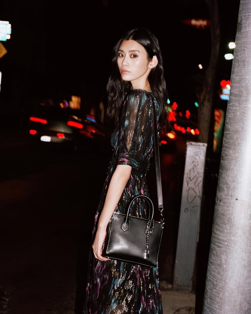 Ming Xi poses in Ming by The Kooples spring 2019 campaign