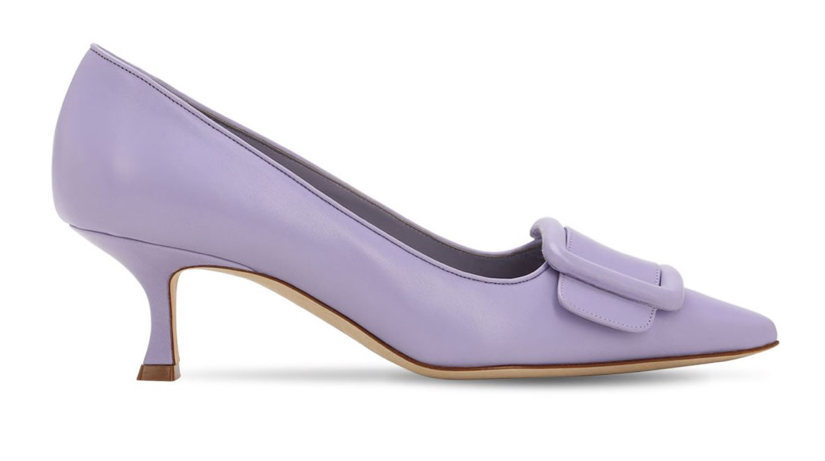 Manolo Blahnik Maysale Leather Pumps in Lilac $775