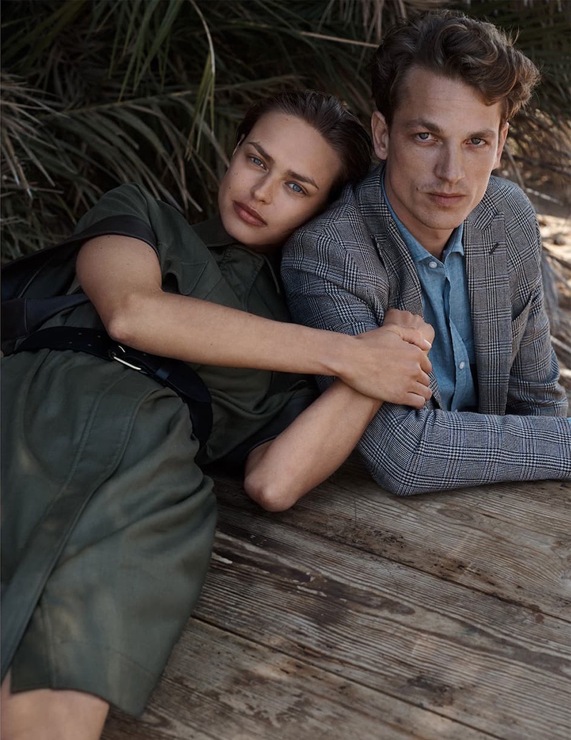 Birgit Kos poses with Hugo Sauzay for Massimo Dutti Limited Edition Volume II Collection