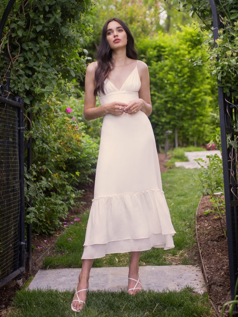 Reformation Chalet Dress in Ivory $278