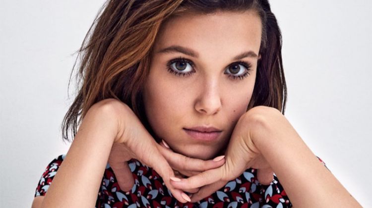 Millie Bobby Brown models a Amlul dress