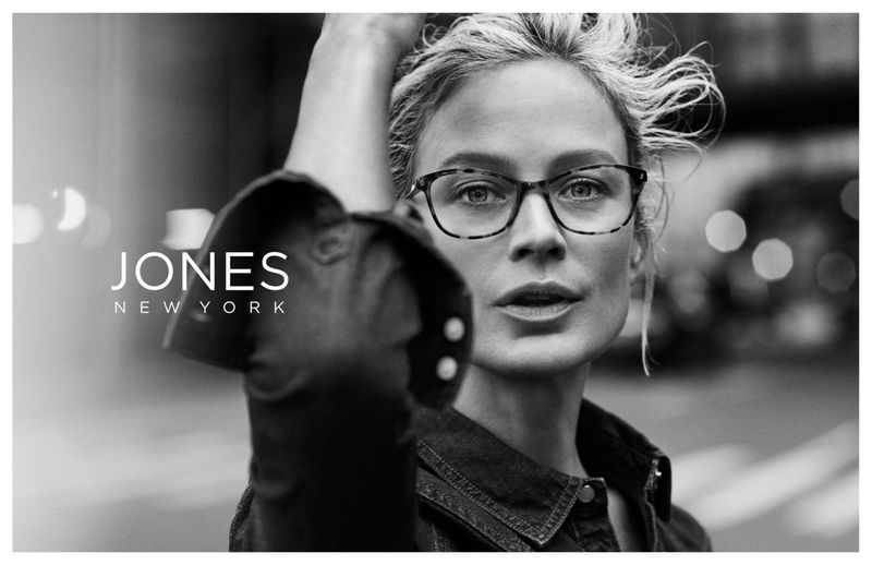 Carolyn Murphy wears eyewear in Jones New York fall-winter 2019 campaign