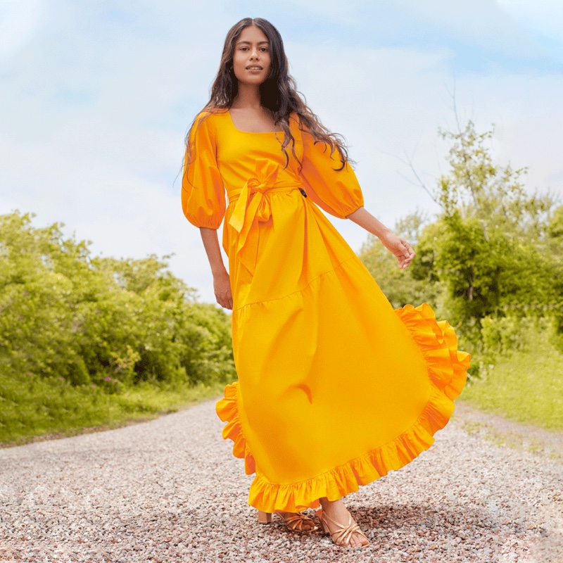 Loeffler Randall Enid Dress in Yellow $350