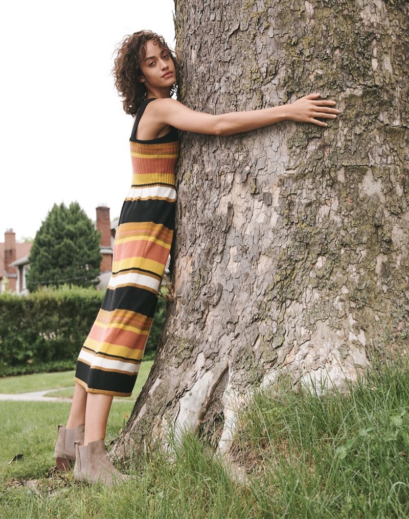 Madewell Ribbed Tank Sweater-Dress $89.50 and The Regan Boot in Suede $178