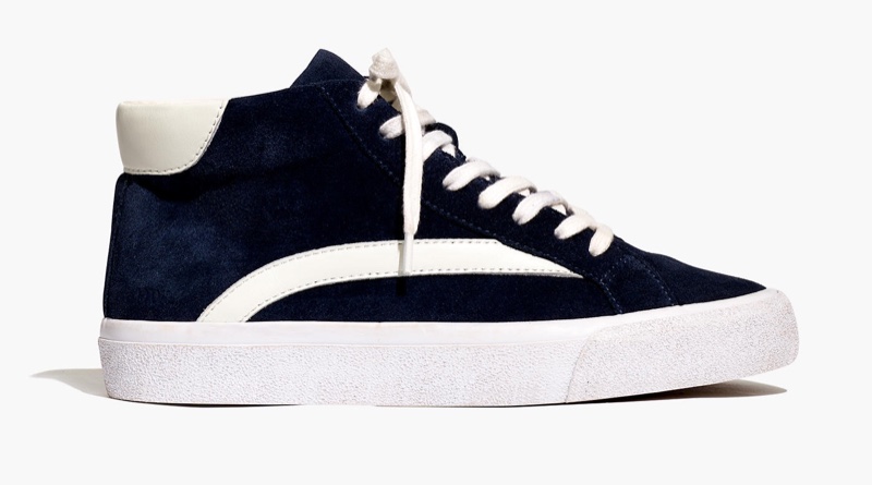 Madewell Sidewalk High-Top Sneakers in Suede / Dark Nightfall $98