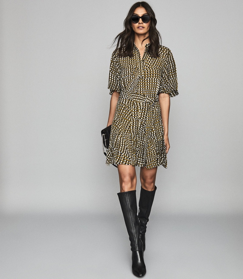 Reiss Ottoline Spot Printed Mini Dress $320